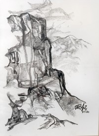 Mansoor Rahi, 17 x 23 Inch, Charcoal on Paper, Figurative Painting, AC-MSR-167
